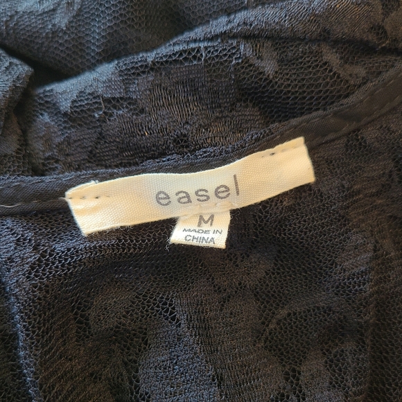 Easel Black Sheer Floral Lace Dress - Picture 7 of 10